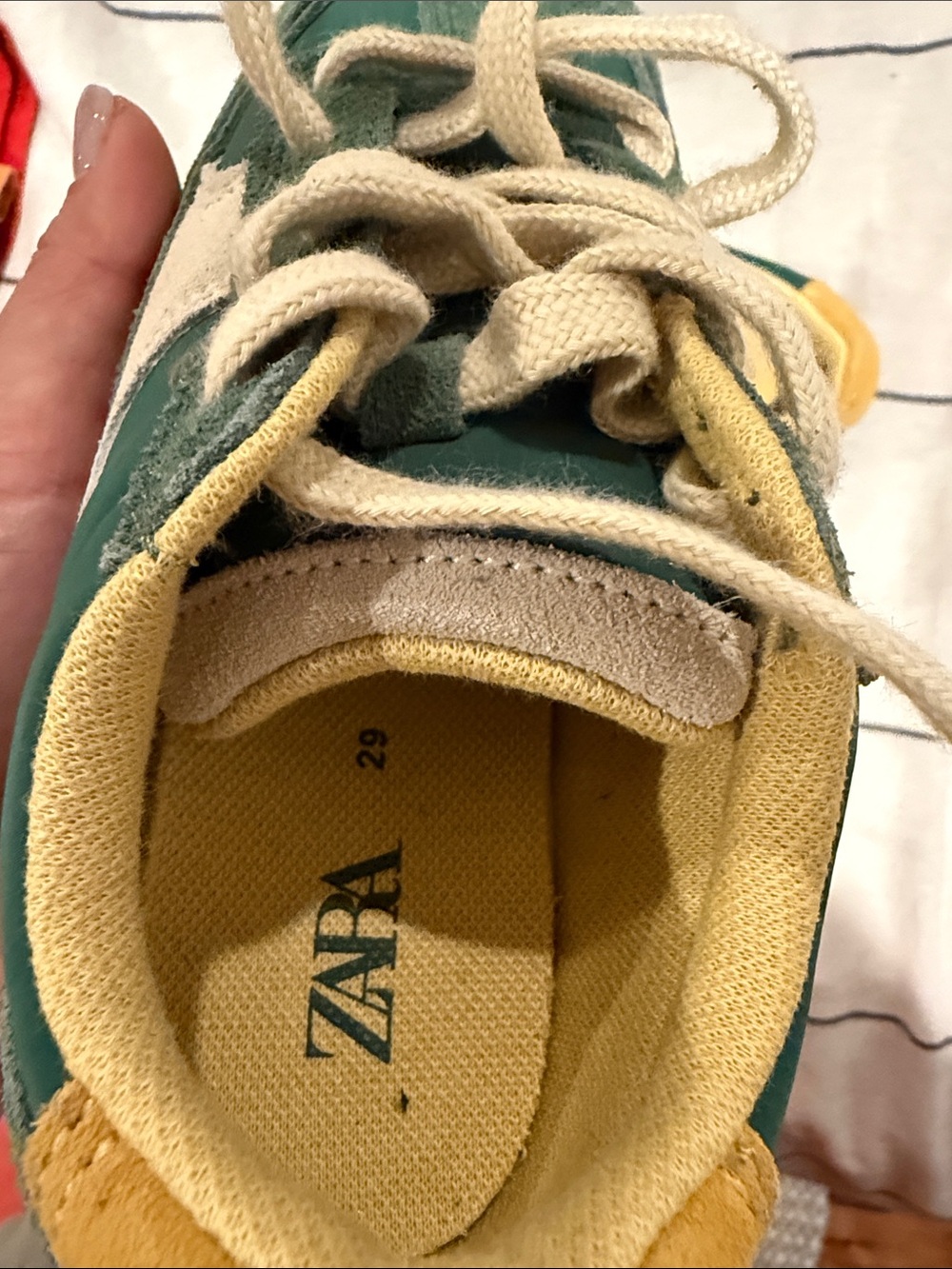 Zara Lace Contrasting Sneaker. Size 29/ US 11-11.5 little kid - Picture 5 of 8